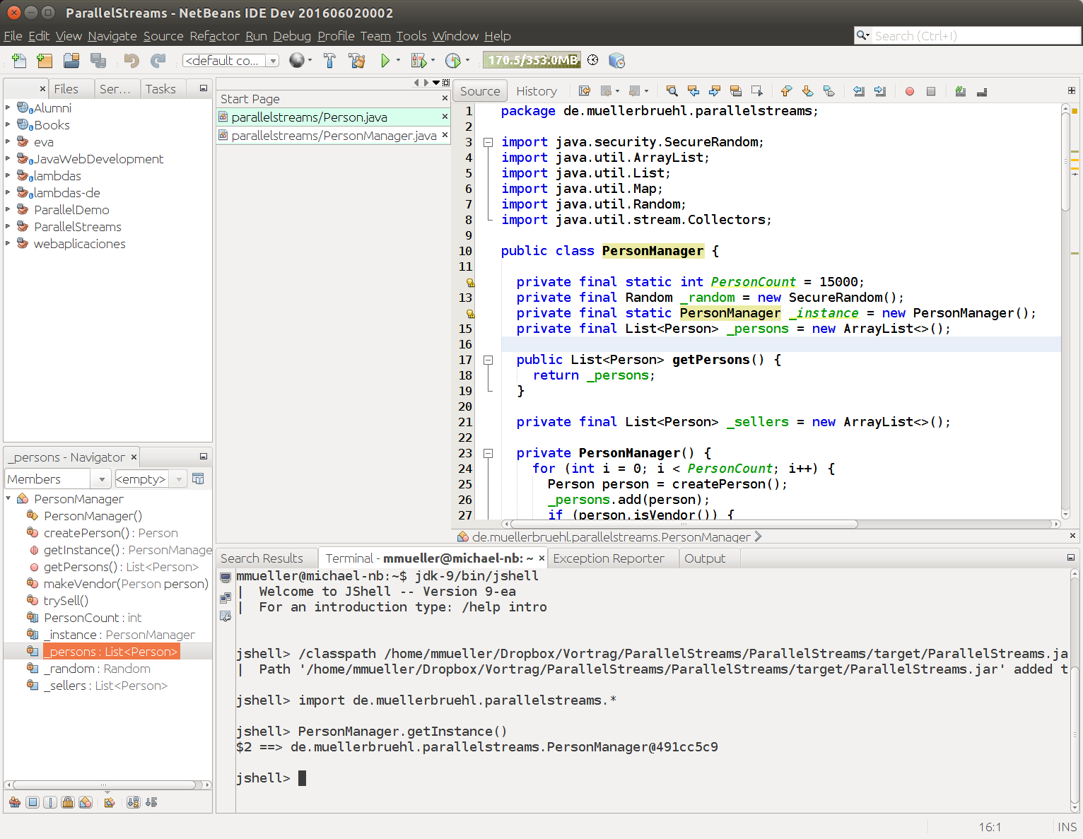 jshell within NetBeans